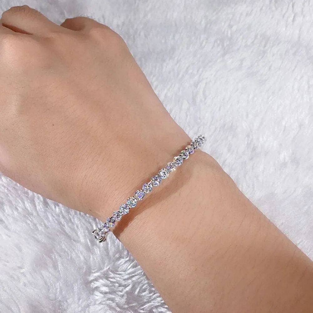 18k White Gold Diamond Cuff Bracelet