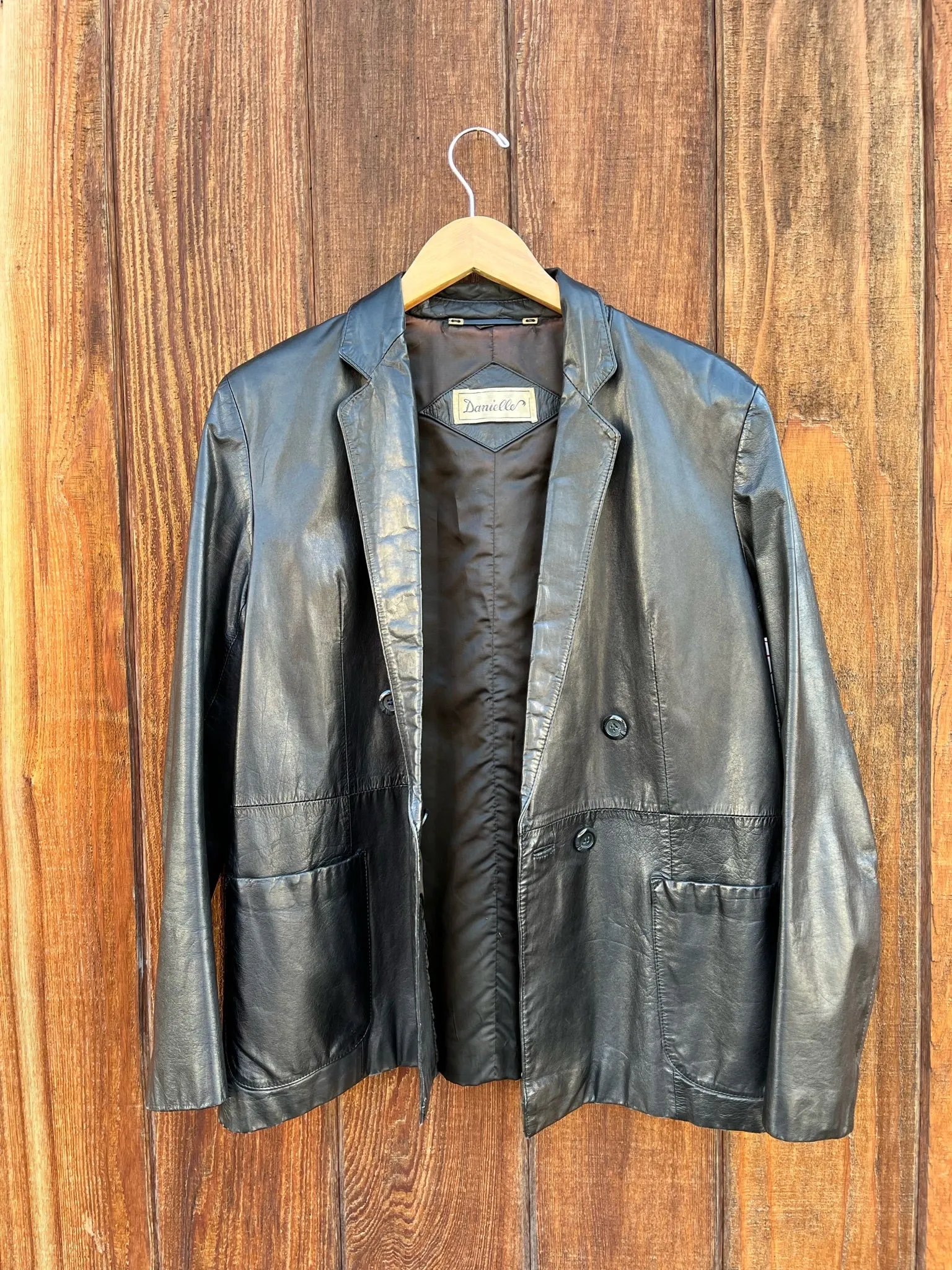 1980s Double Breasted Leather Blazer