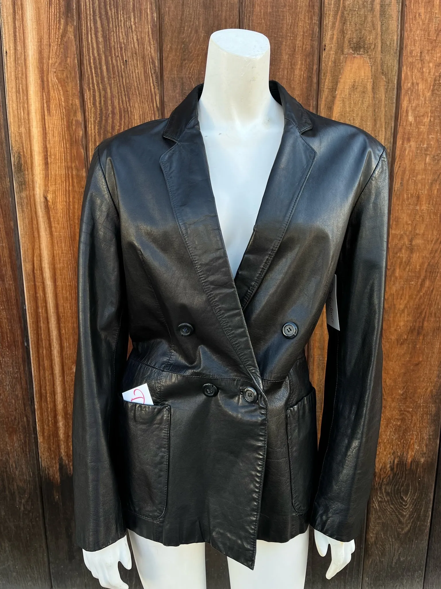 1980s Double Breasted Leather Blazer