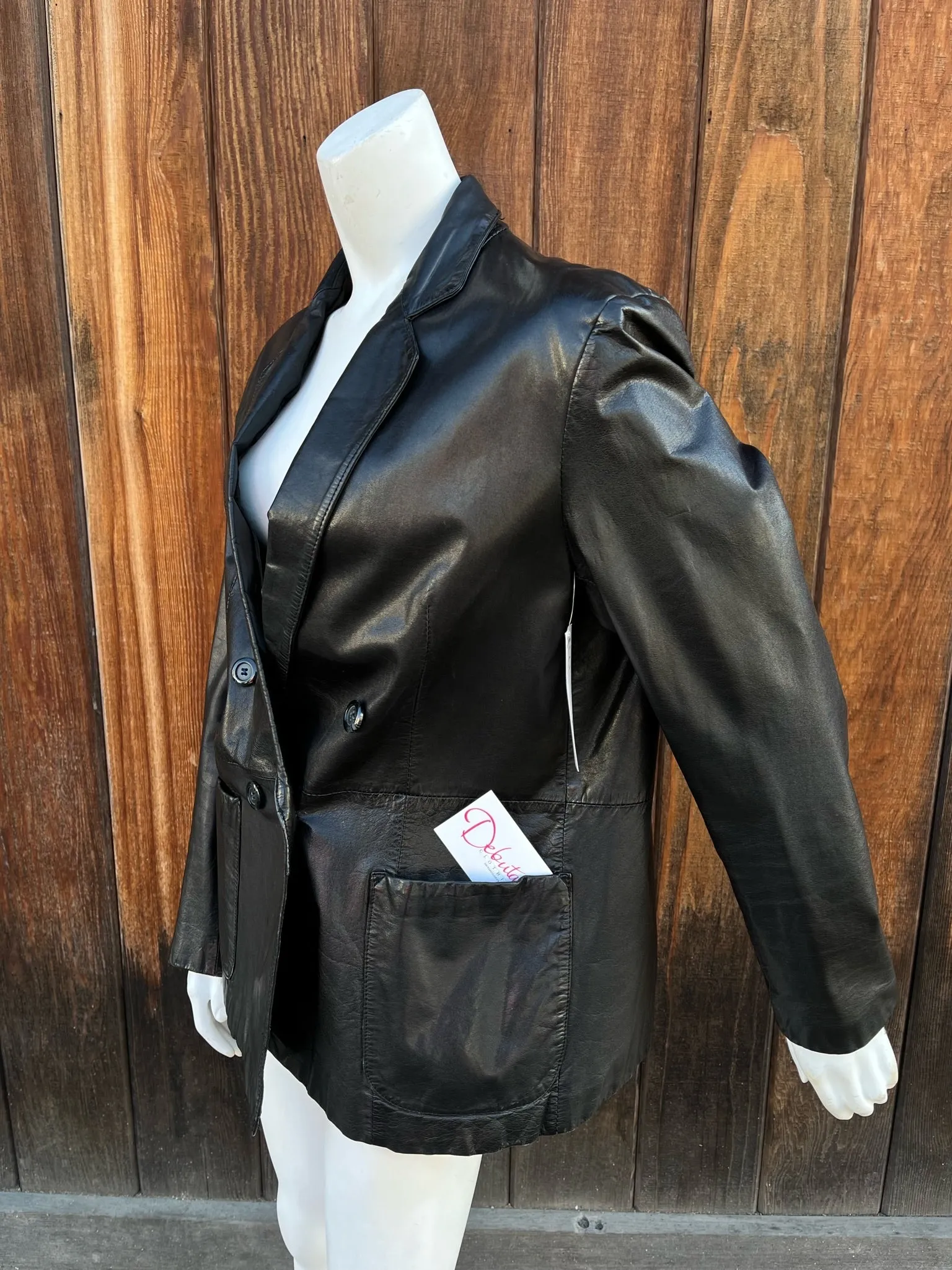 1980s Double Breasted Leather Blazer