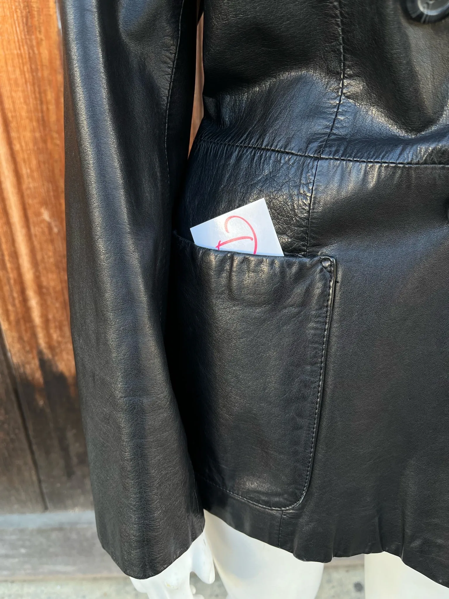 1980s Double Breasted Leather Blazer