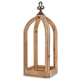21" Wood and Iron Lantern