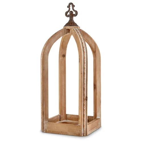 21" Wood and Iron Lantern