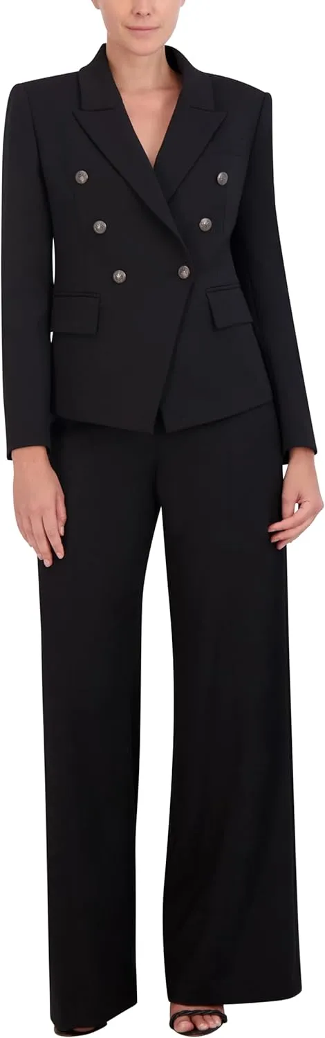 BCBGMAXAZRIA Women's Long Sleeve V Neck Double Breasted Blazer