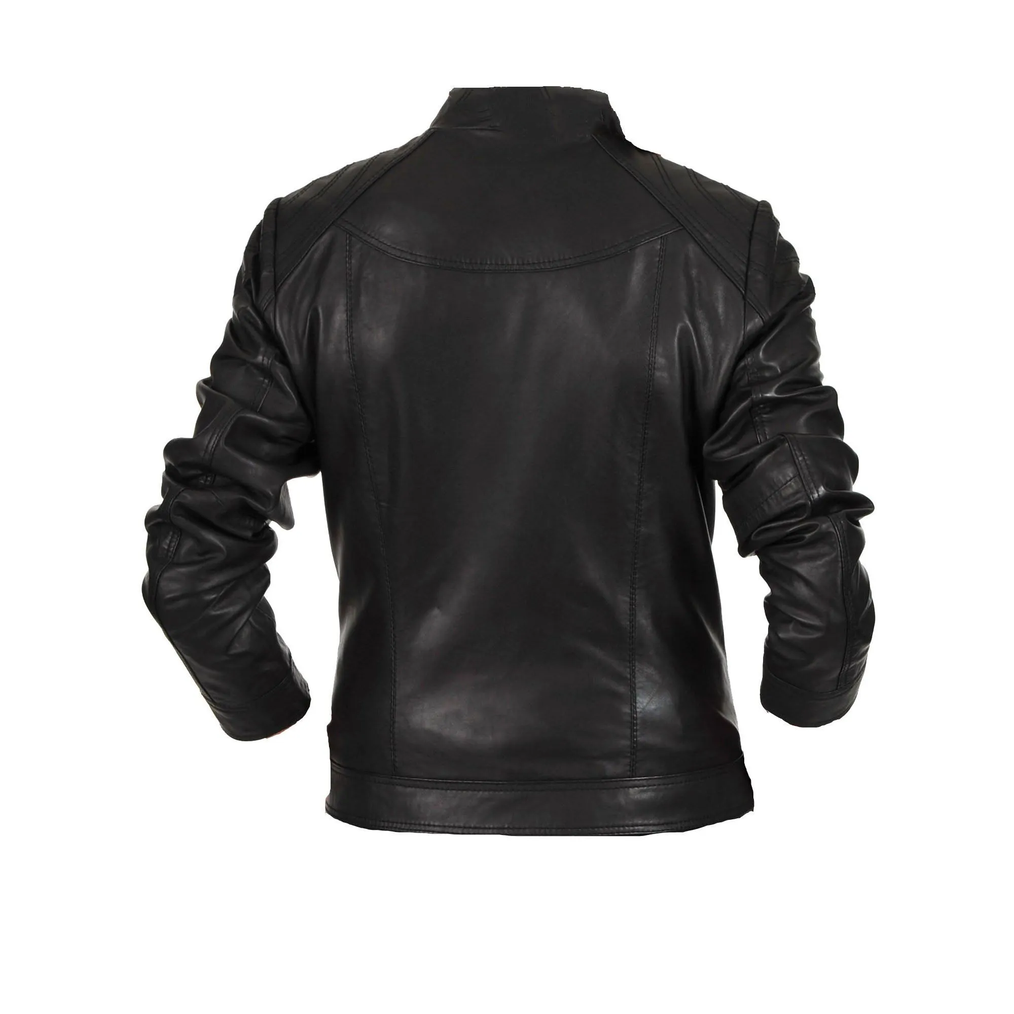 Black Double Breasted Jacket With Straight Collar