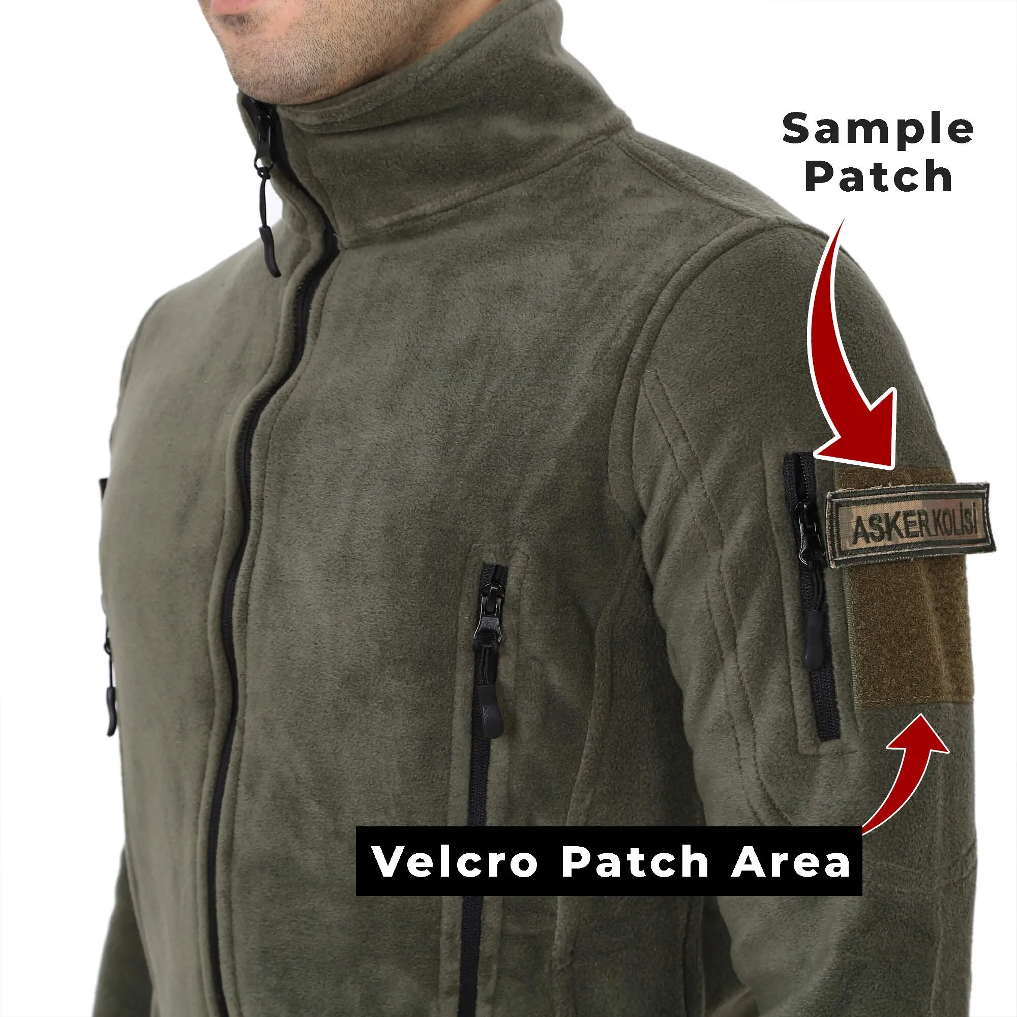 Black Tactical Fleece Cardigan Vest Coat Jacket