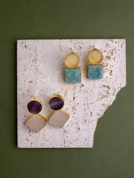 Blissful Crystal Dual Earrings (2 Dual stone Earrings)