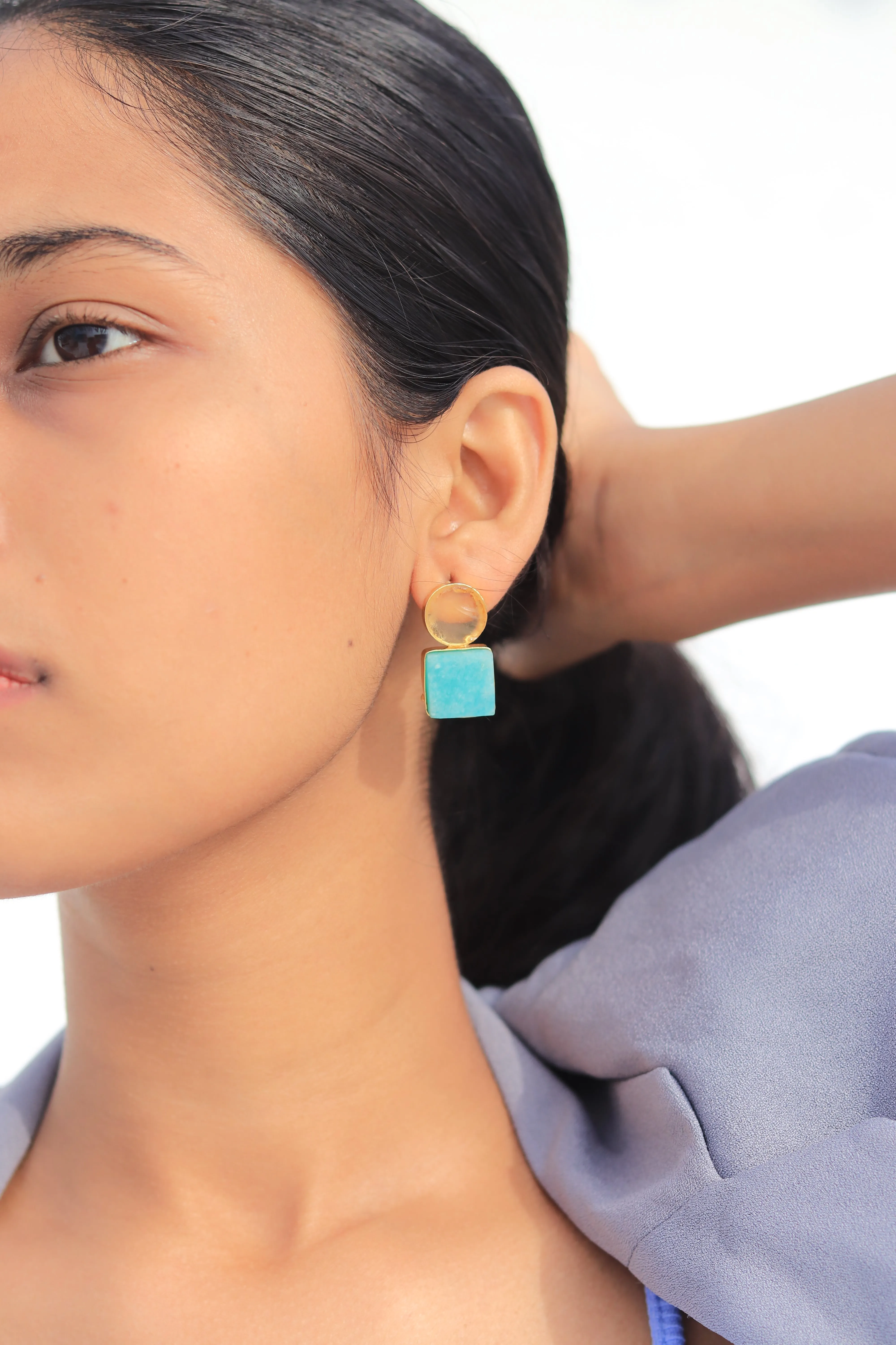 Blissful Crystal Dual Earrings (2 Dual stone Earrings)