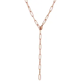 Chunky Chain Y Necklace Rose Gold