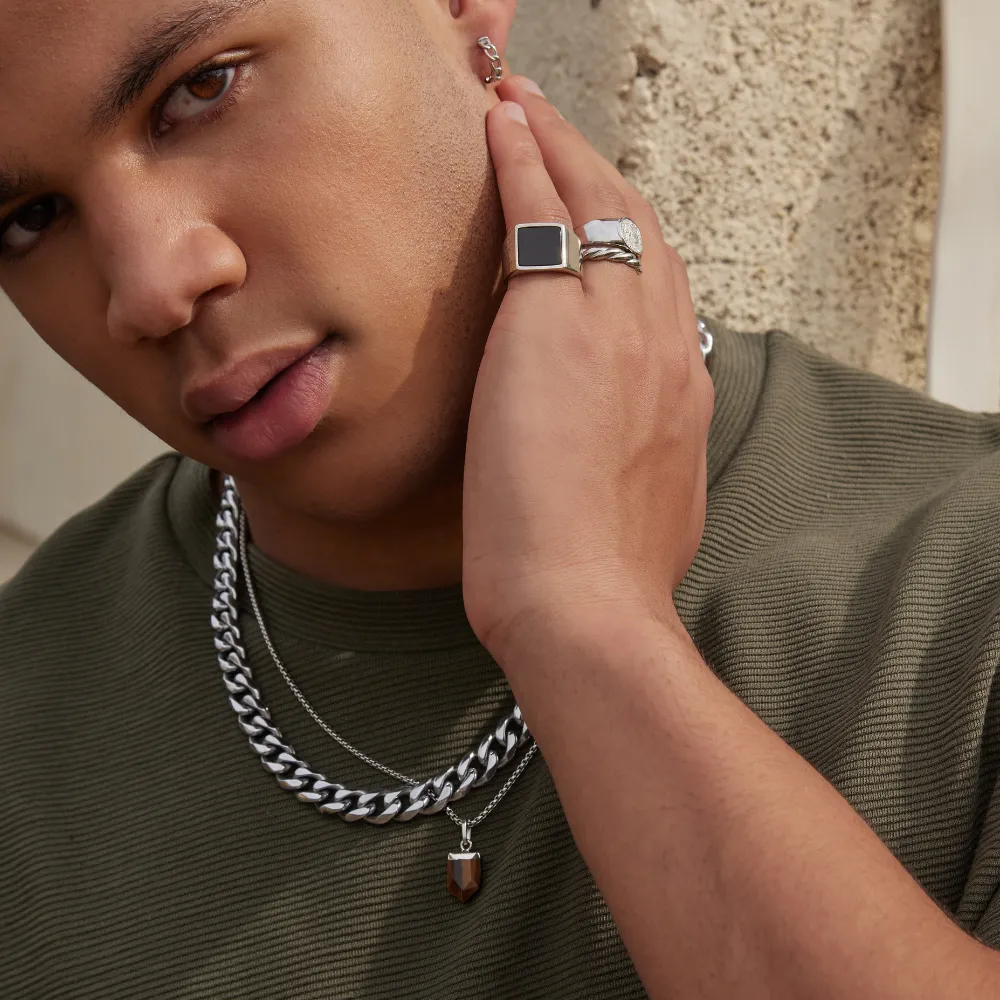 Chunky Curb Chain Necklace - Silver