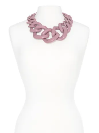 Chunky Links Statement Necklace Rose