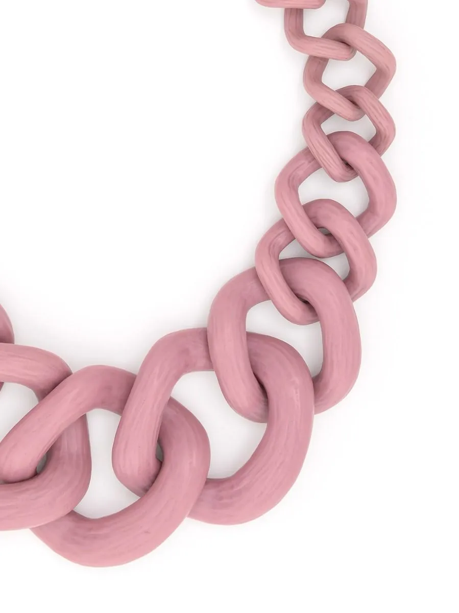 Chunky Links Statement Necklace Rose