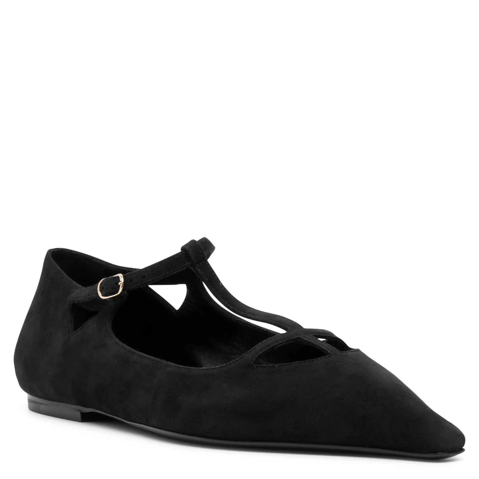 Cyd black suede flats