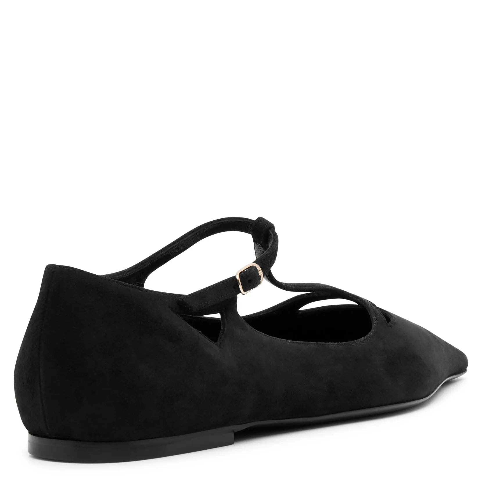 Cyd black suede flats