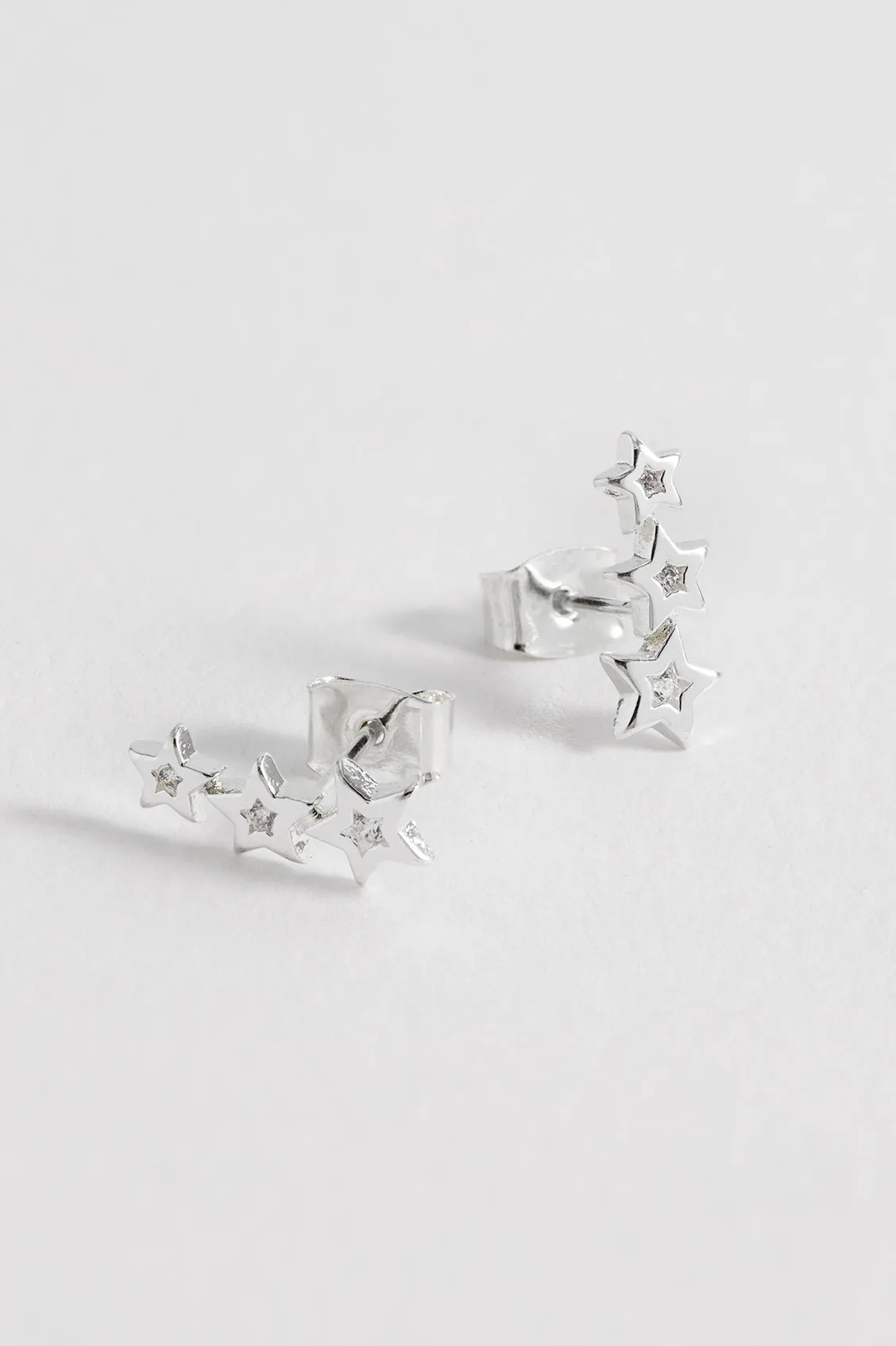 CZ Star Crawler Stud Earrings
