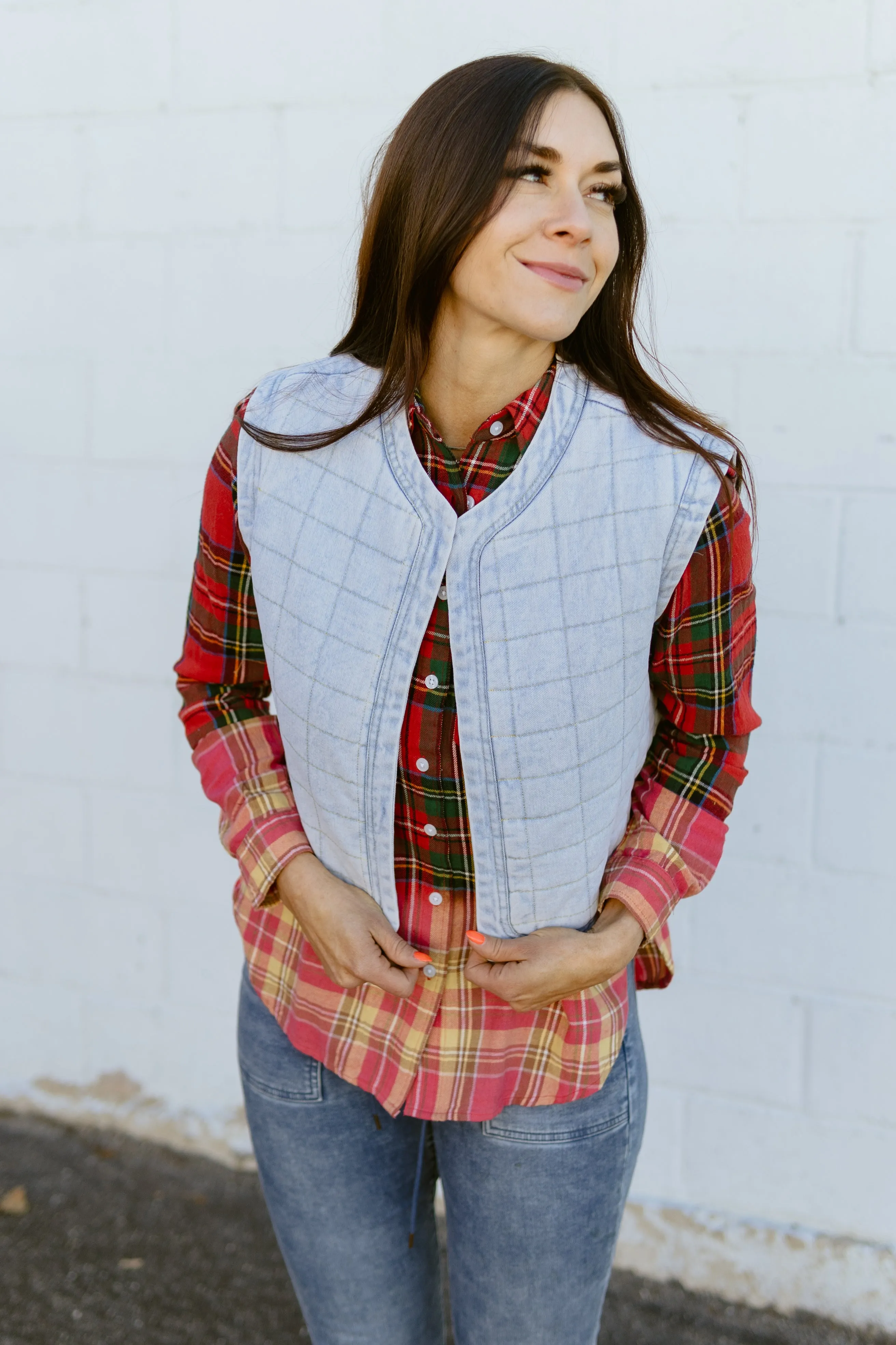 Denim Quilted Vest