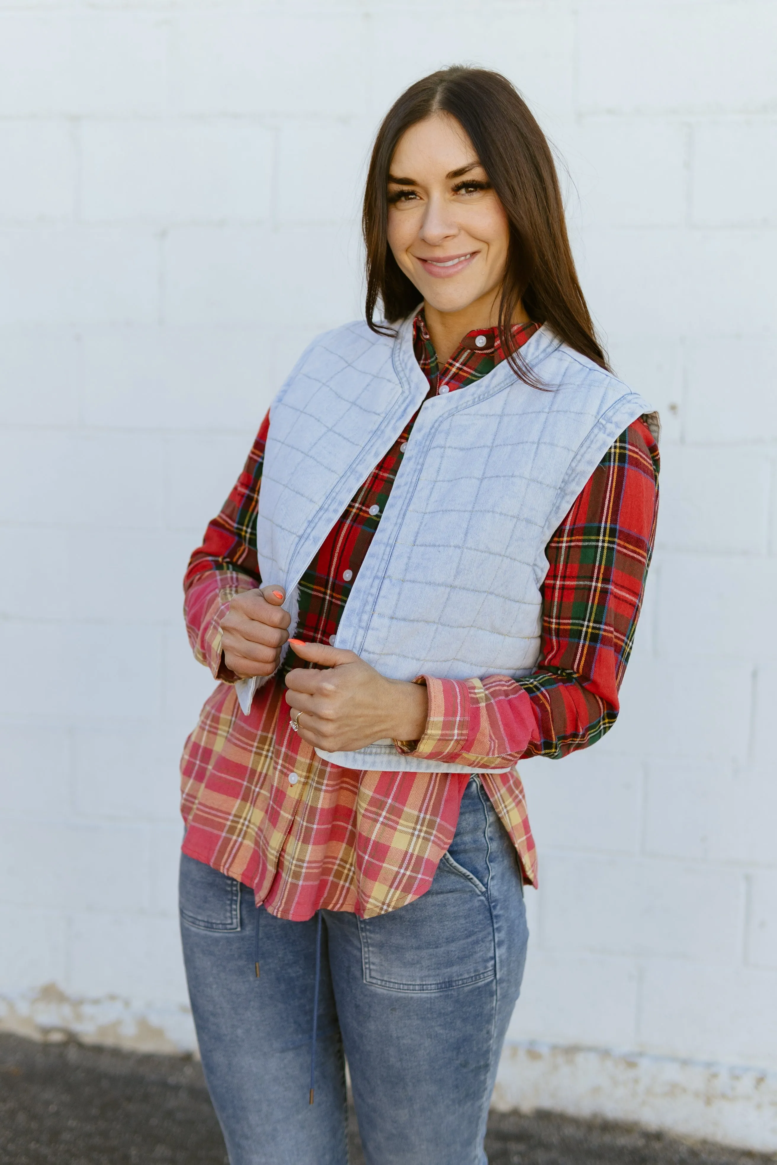 Denim Quilted Vest