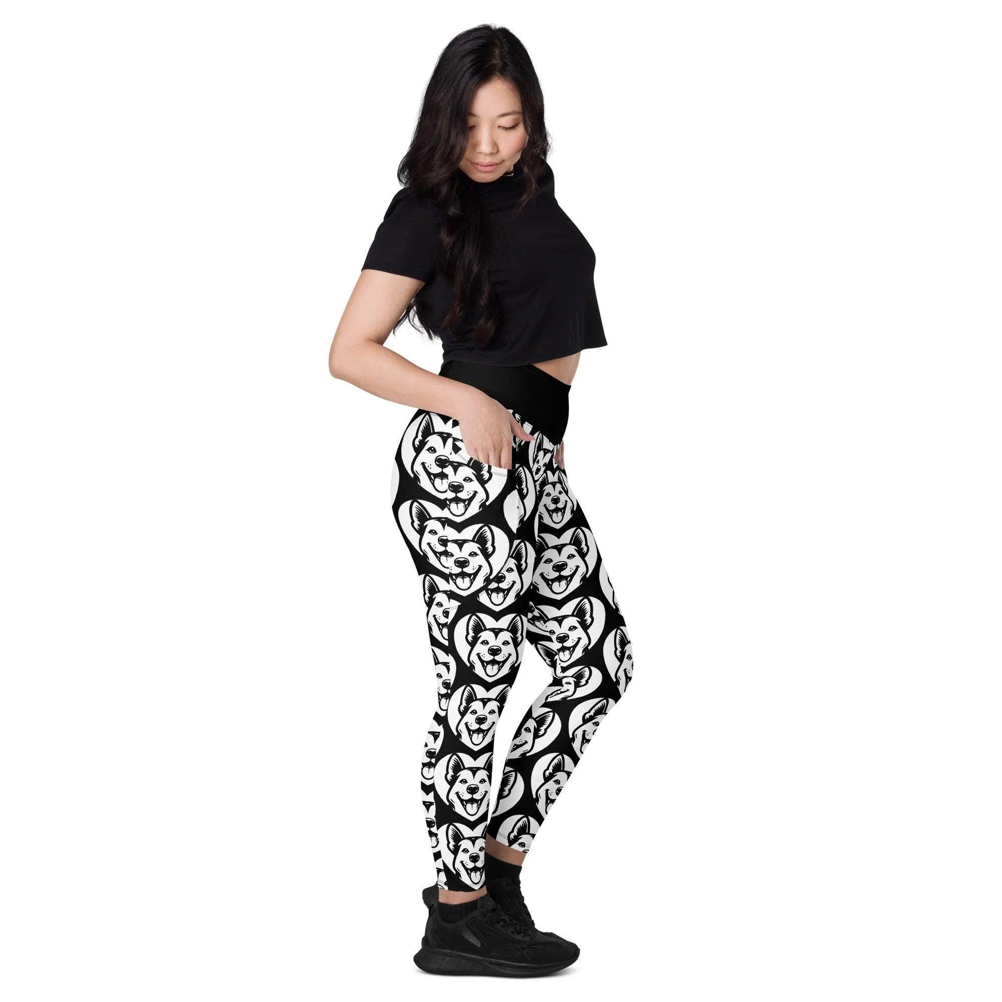 DOG BREED LEGGINGS with pockets - CANAAN DOG - HERTTAHOUND