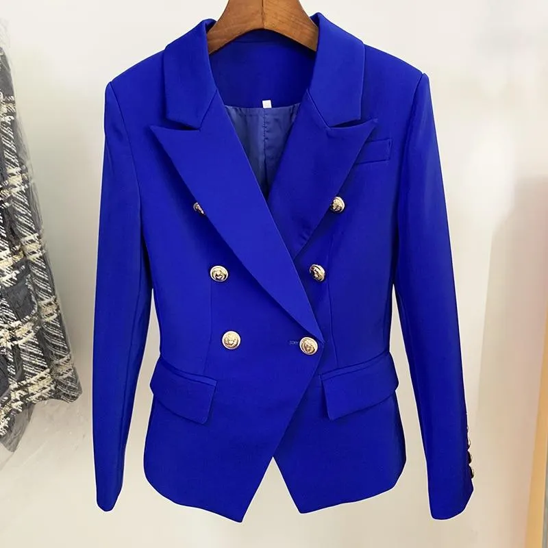 Double Breasted Gold Button Blazer