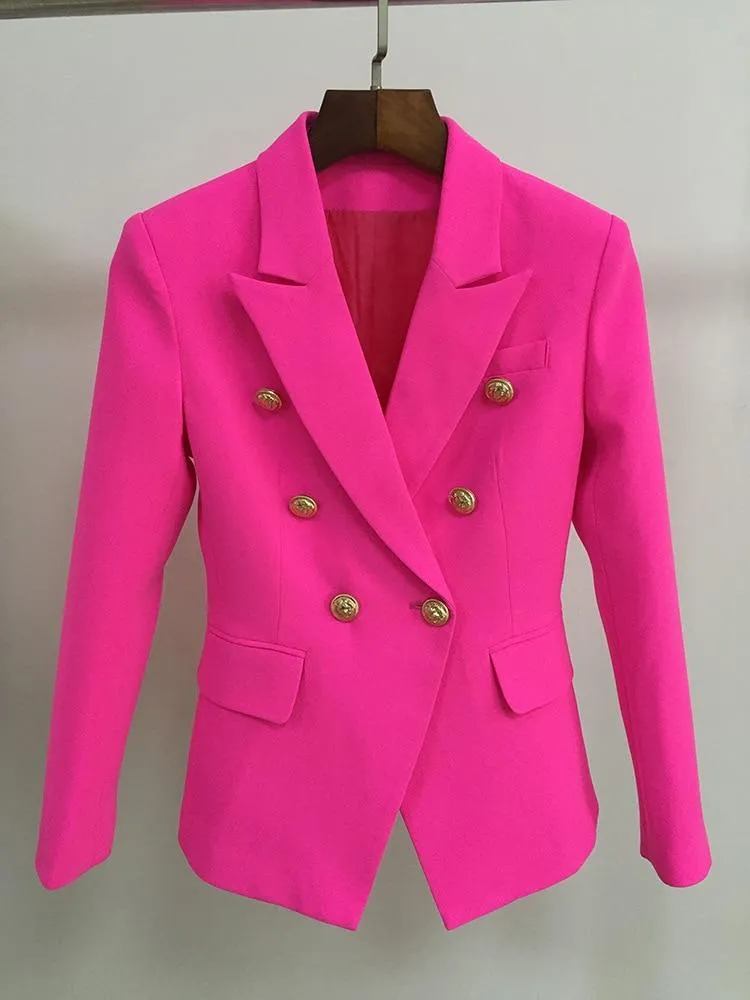 Double Breasted Gold Button Blazer