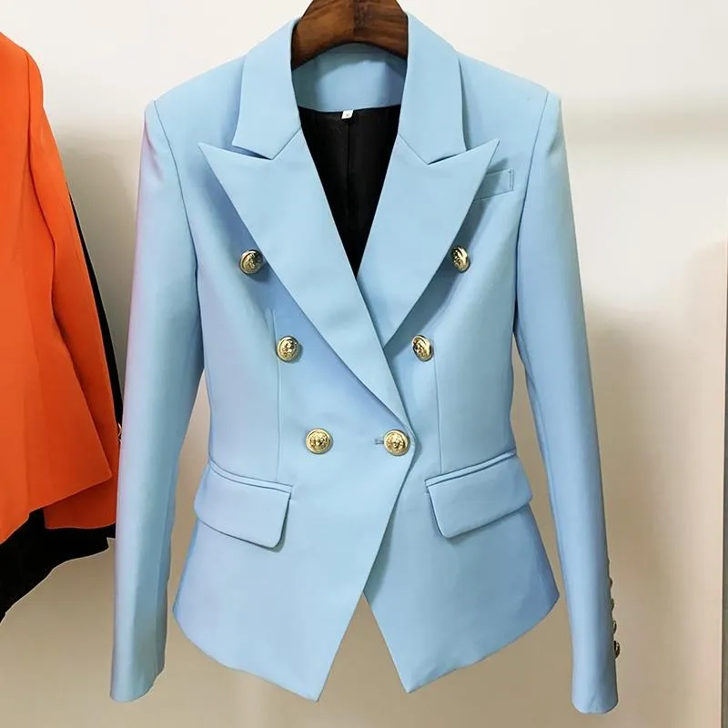Double Breasted Gold Button Blazer