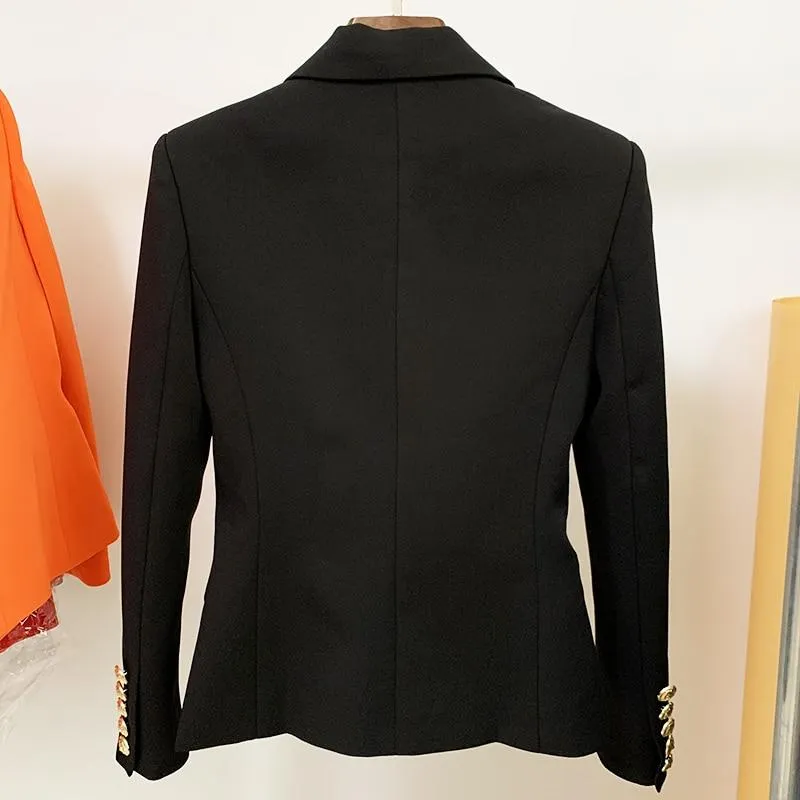 Double Breasted Gold Button Blazer
