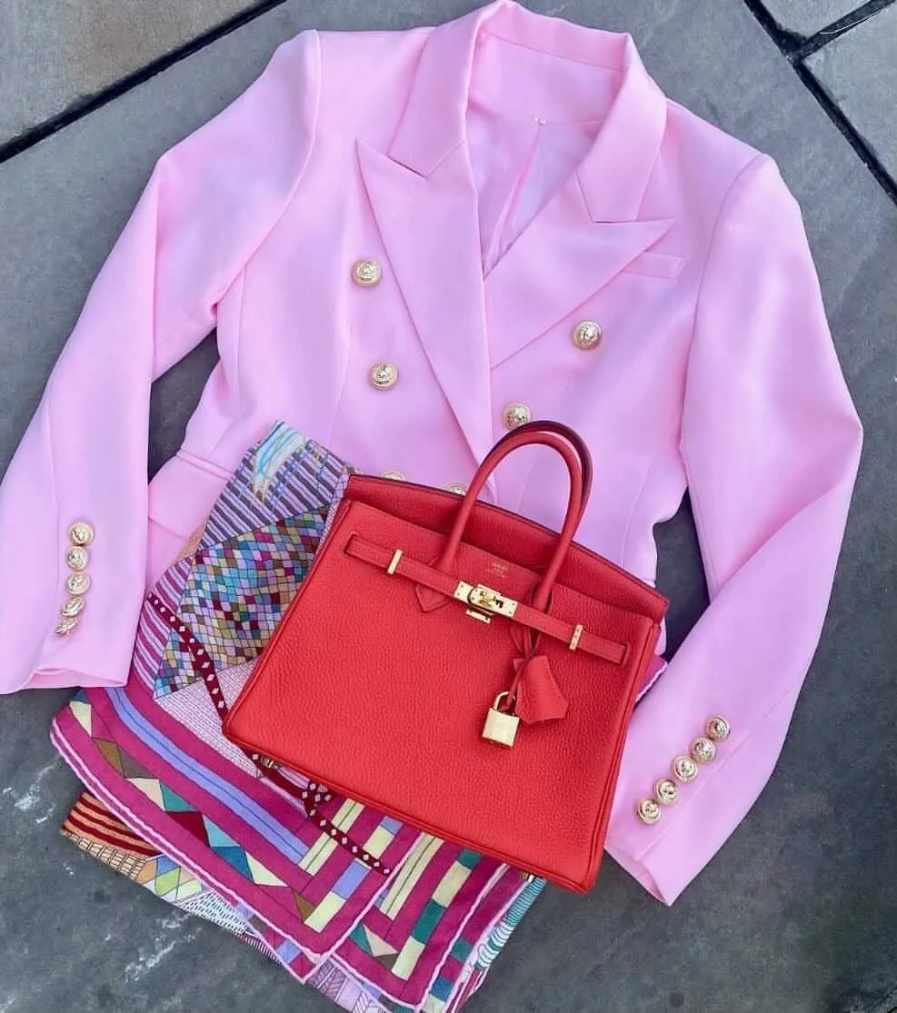 Double Breasted Gold Button Blazer
