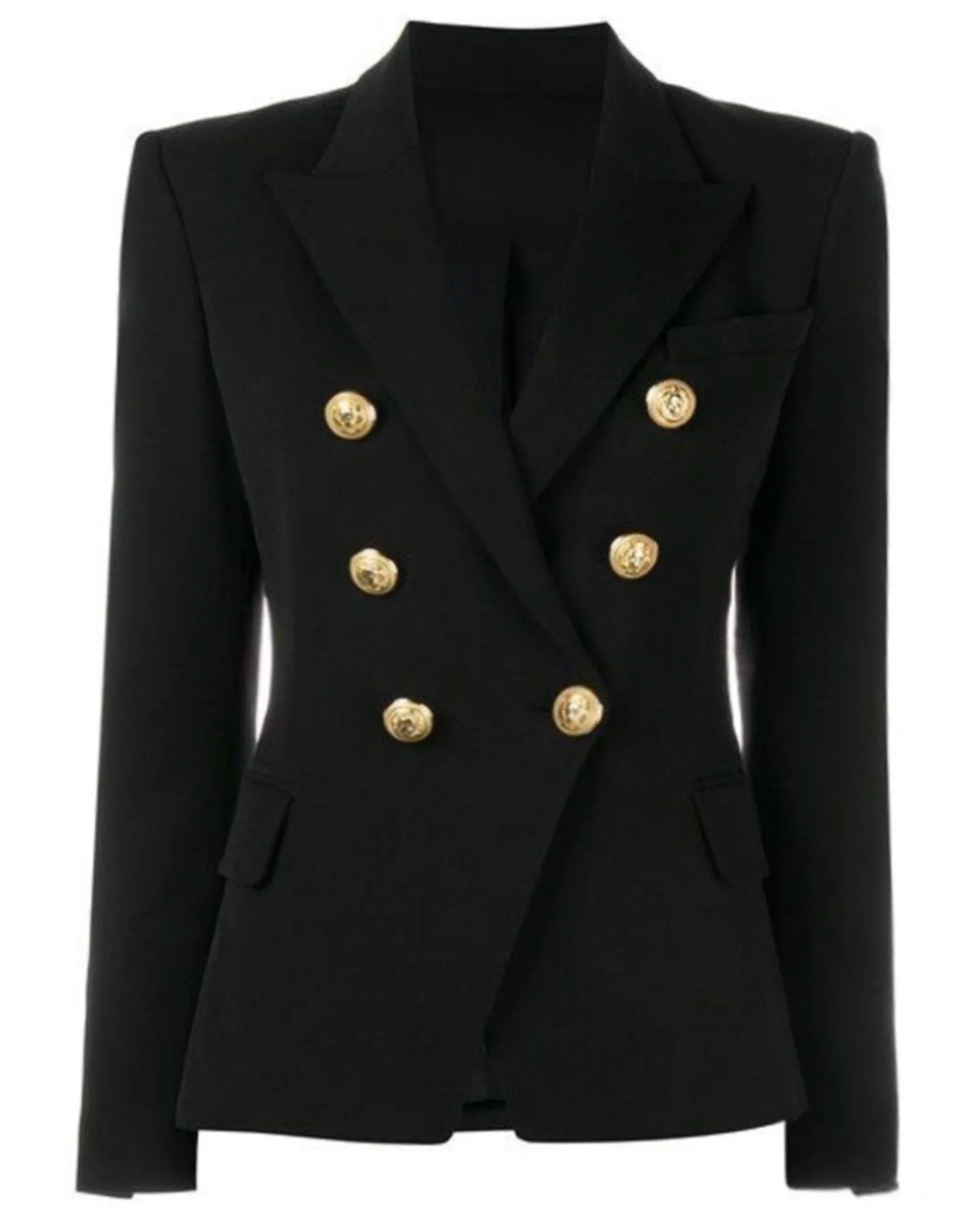 Double Breasted Gold Button Blazer