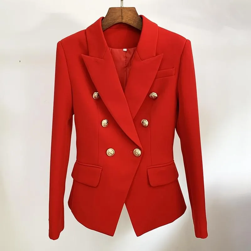 Double Breasted Gold Button Blazer