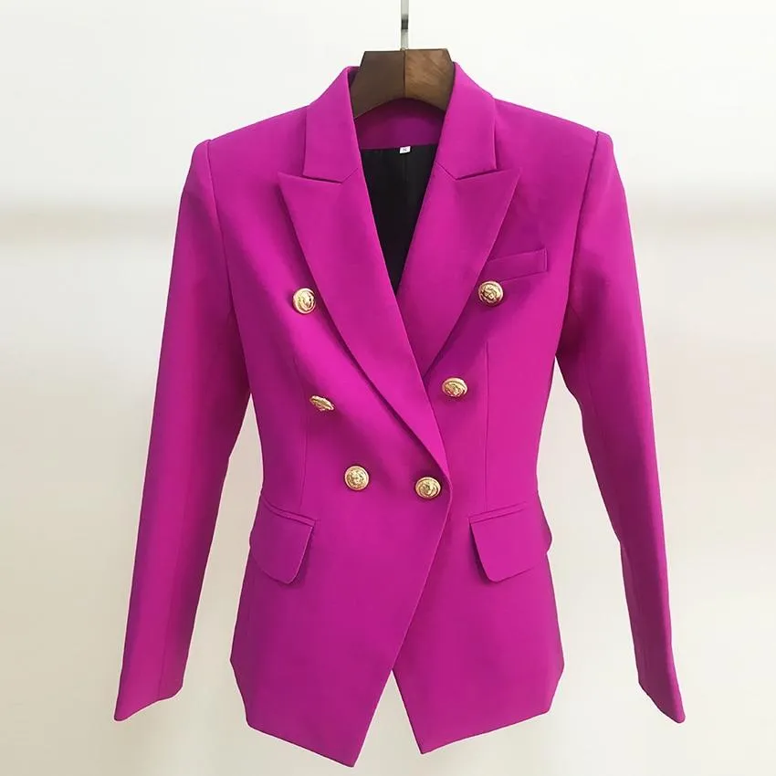 Double Breasted Gold Button Blazer