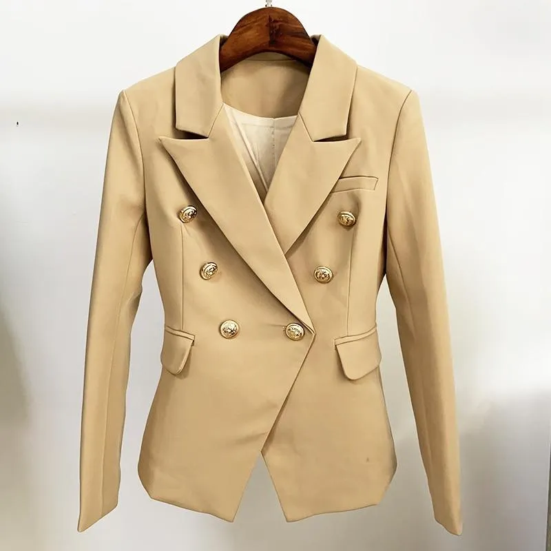 Double Breasted Gold Button Blazer