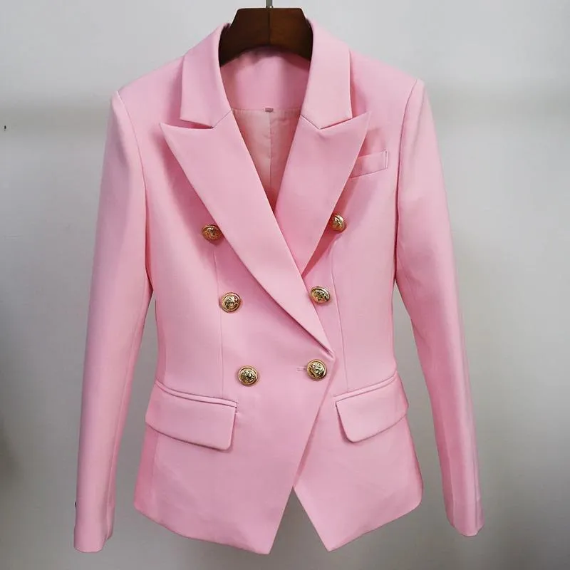 Double Breasted Gold Button Blazer