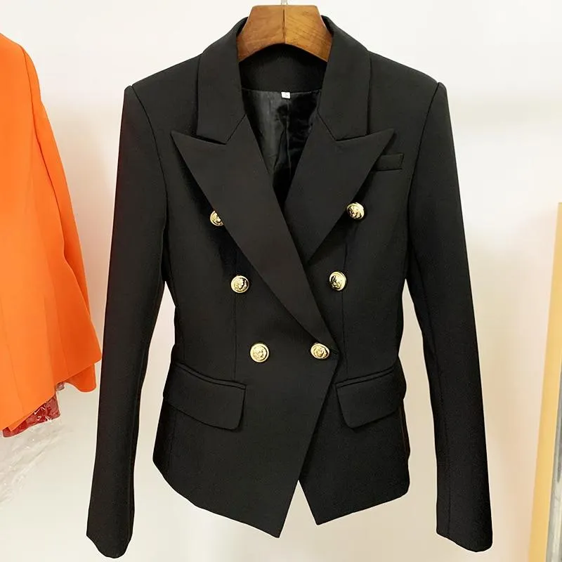 Double Breasted Gold Button Blazer