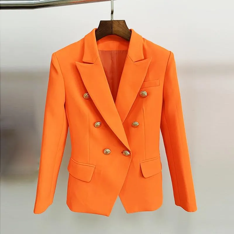 Double Breasted Gold Button Blazer