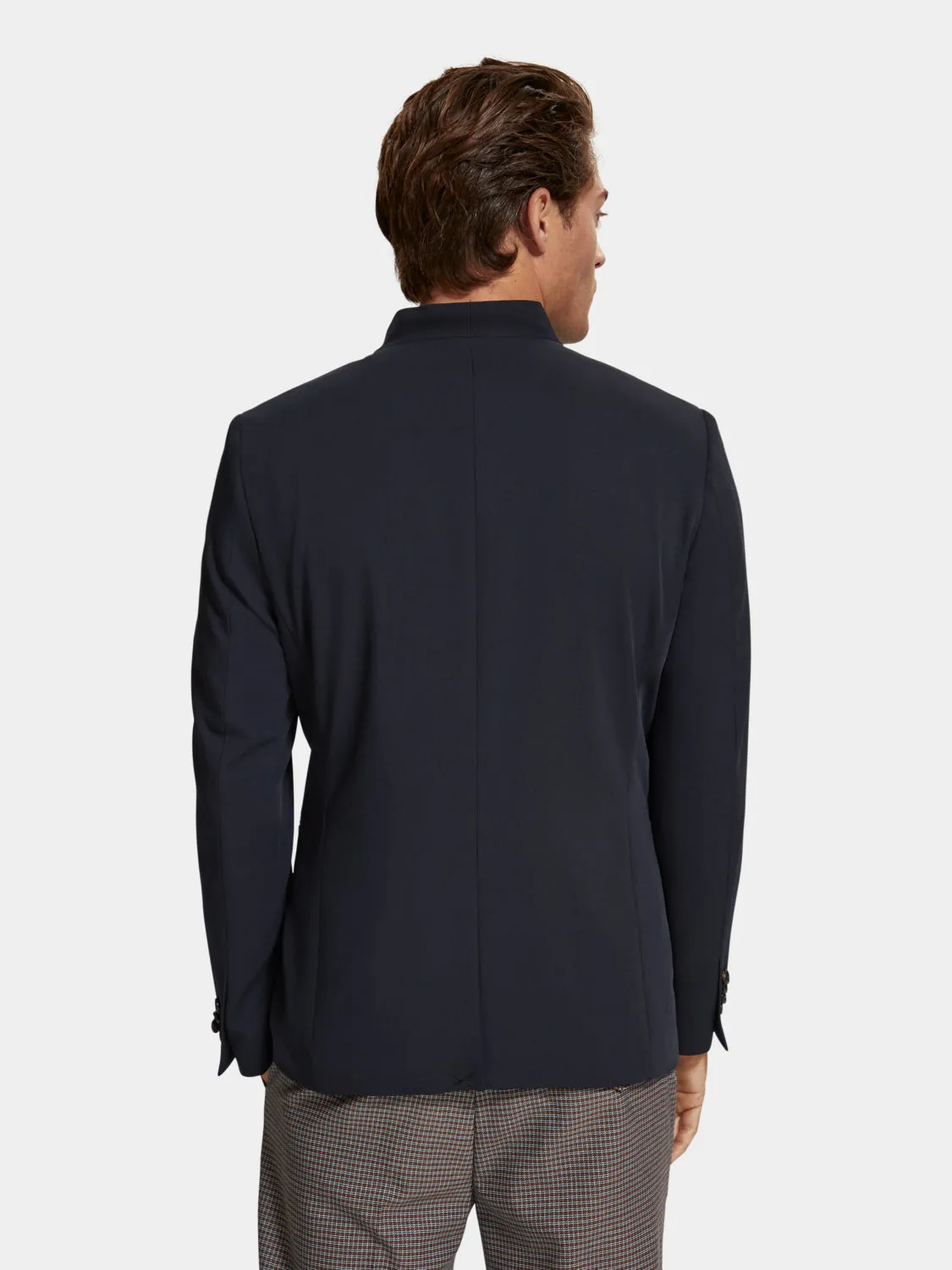 Double-breasted kimono collar blazer