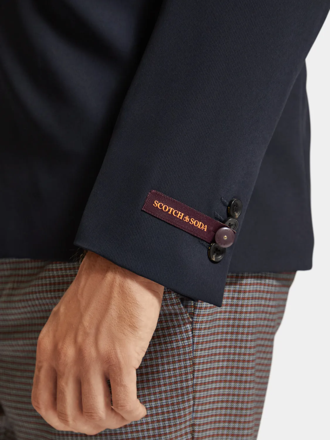 Double-breasted kimono collar blazer