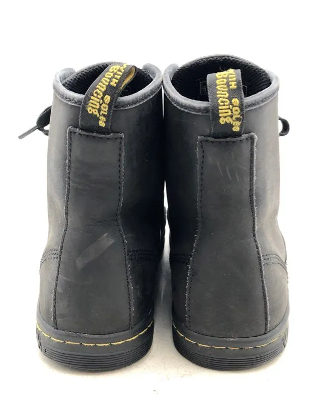 Dr. Martens Women's Shoreditch Black Leather Ankle Combat Boots - Size 9