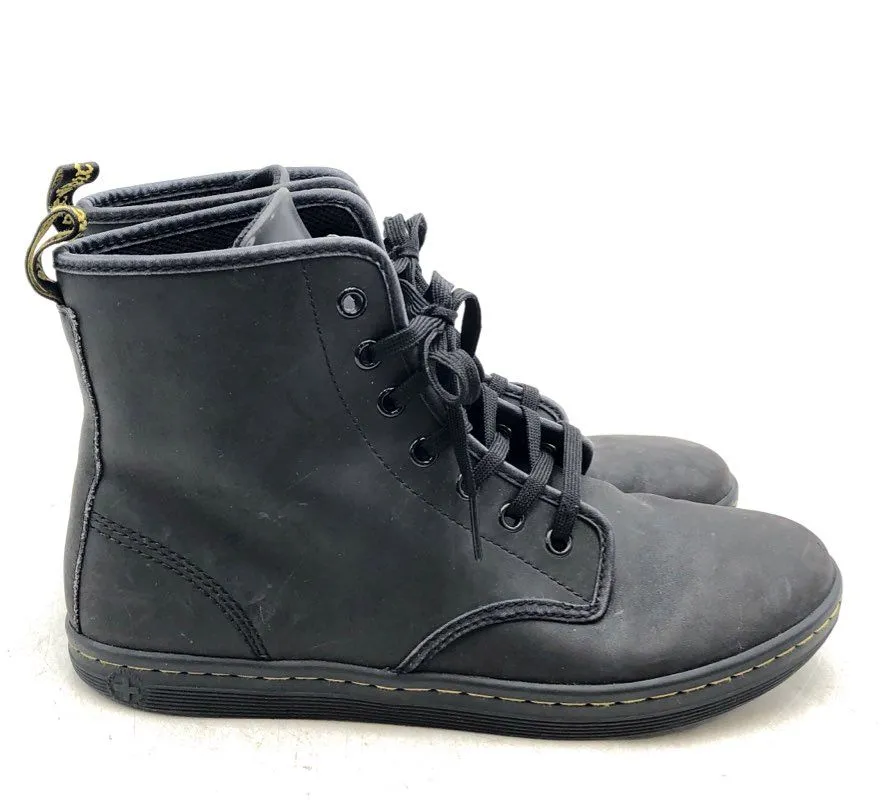 Dr. Martens Women's Shoreditch Black Leather Ankle Combat Boots - Size 9