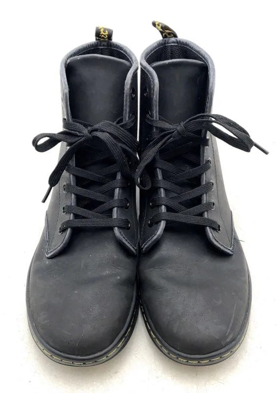 Dr. Martens Women's Shoreditch Black Leather Ankle Combat Boots - Size 9