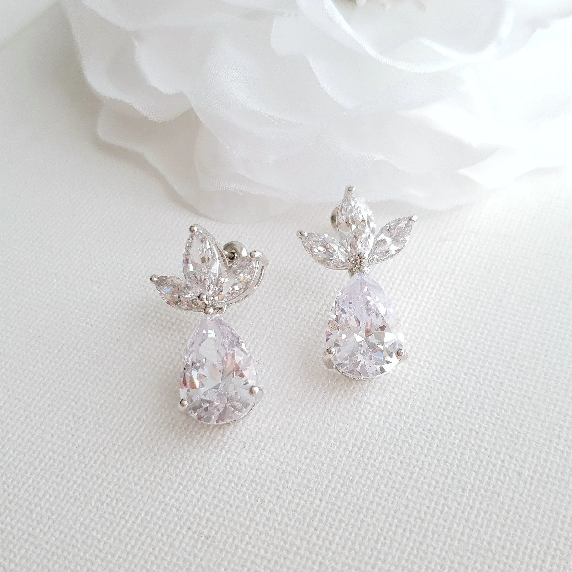 Drop Crystal Earrings-Marissa