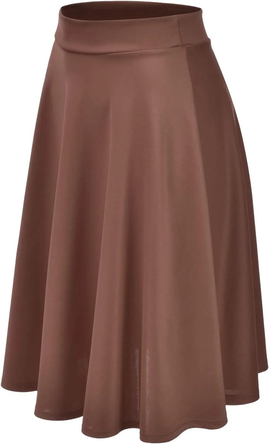 EIMIN Women's Basic Versatile Stretchy Flared Casual Midi Skater Skirt (S-3XL)