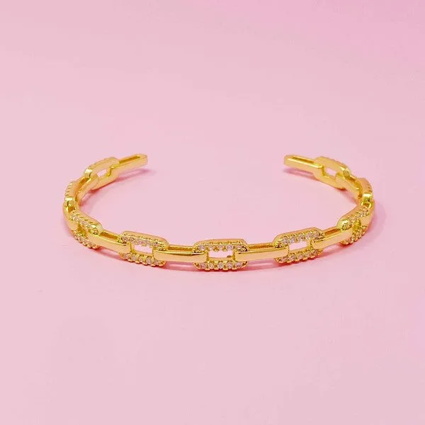 Ellison and Young Alternatively Linked Open Bangle Bracelet