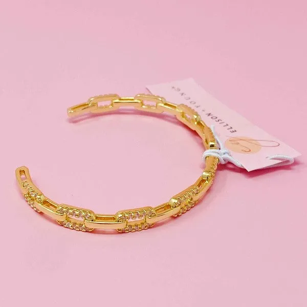 Ellison and Young Alternatively Linked Open Bangle Bracelet
