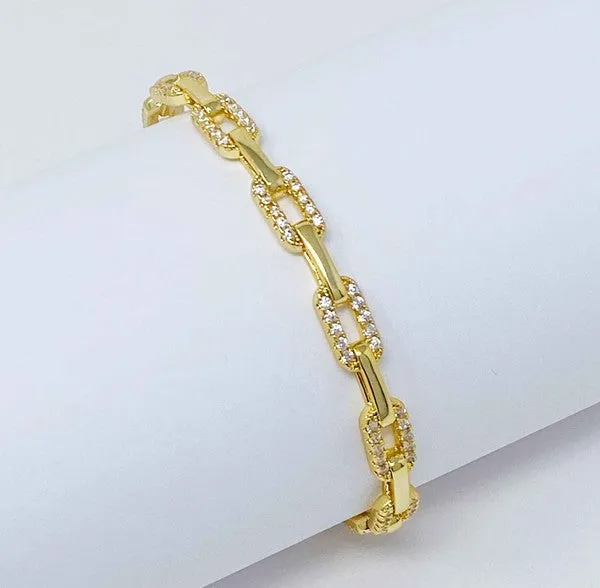 Ellison and Young Alternatively Linked Open Bangle Bracelet