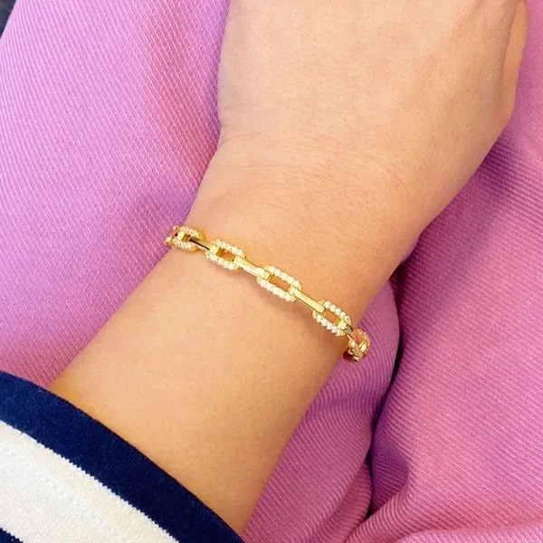 Ellison and Young Alternatively Linked Open Bangle Bracelet