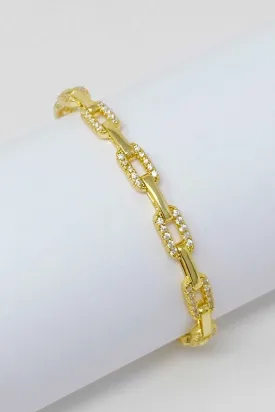 Ellison and Young Alternatively Linked Open Bangle Bracelet