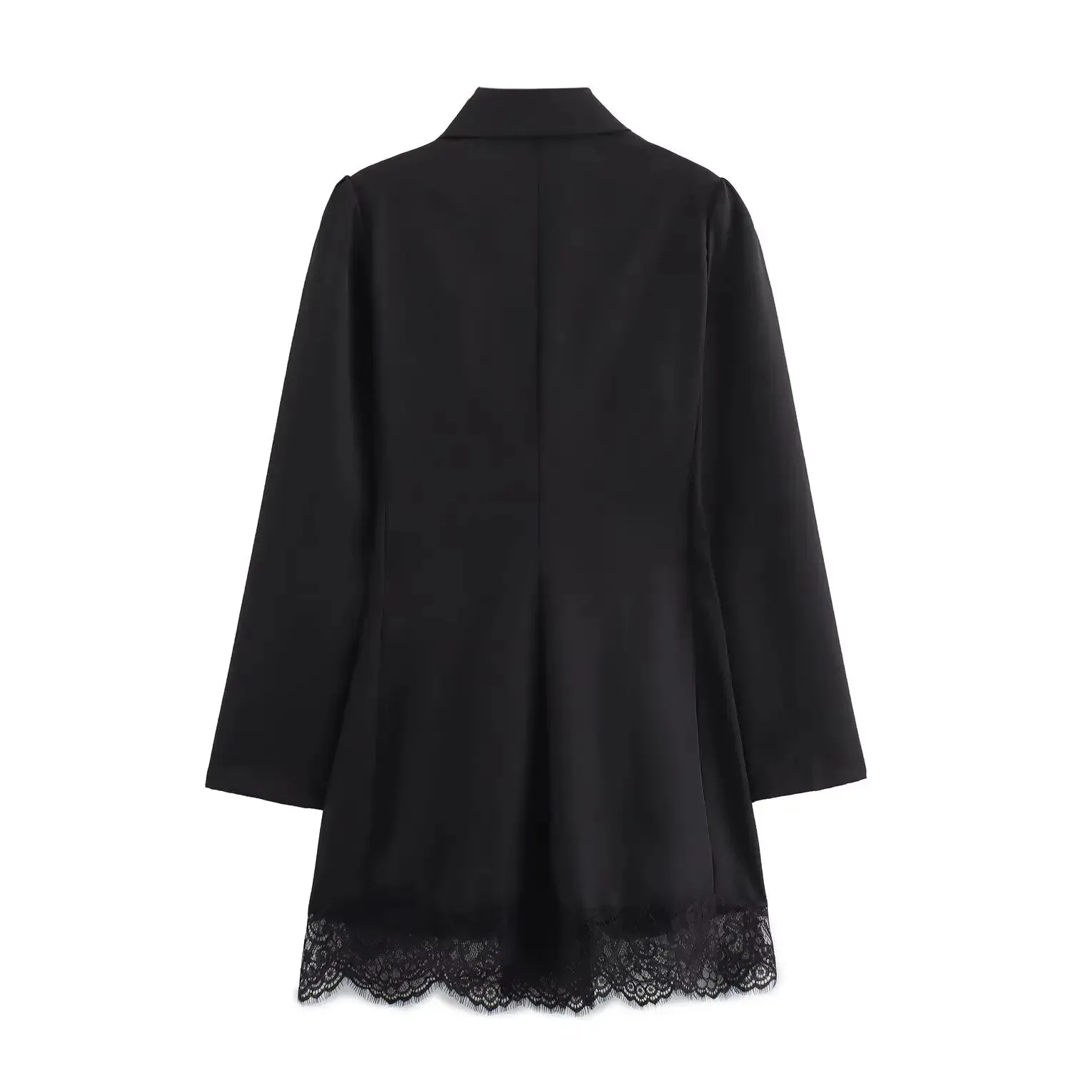 Erna Lace Trim Double Breasted Blazer Dress