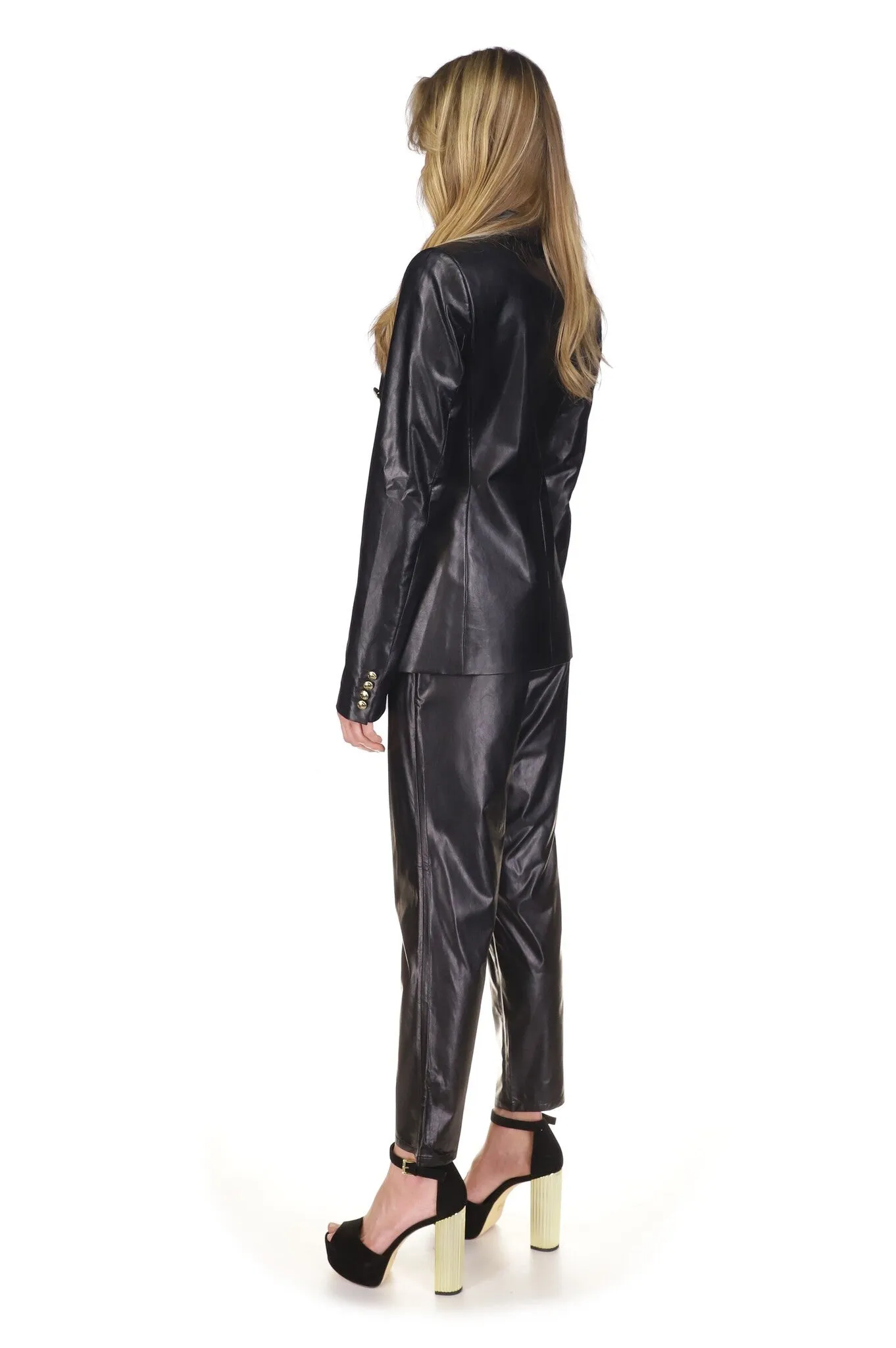 Faux Leather Blazer