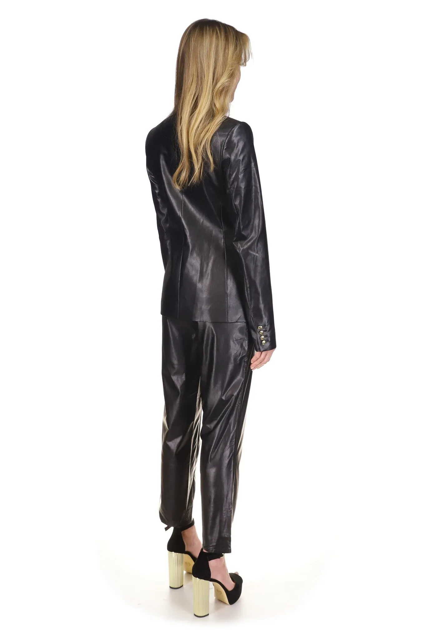 Faux Leather Blazer