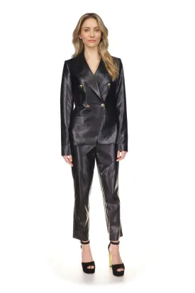 Faux Leather Blazer